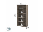 Bush Business Furniture Hybrid 73"H 5-Shelf Bookcase with Adjustable Shelves, Modern Hickory Laminated Wood (HYB136MH-Z)