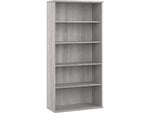 Bush Business Furniture Hybrid 73"H 5-Shelf Bookcase with Adjustable Shelves, Platinum Gray Laminated Wood (HYB136PG-Z)