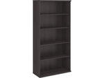 Bush Business Furniture Hybrid 73"H 5-Shelf Bookcase with Adjustable Shelves, Storm Gray Laminated Wood (HYB136SG-Z)