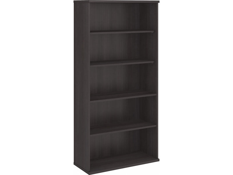 Bush Business Furniture Hybrid 73"H 5-Shelf Bookcase with Adjustable Shelves, Storm Gray Laminated Wood (HYB136SG-Z)