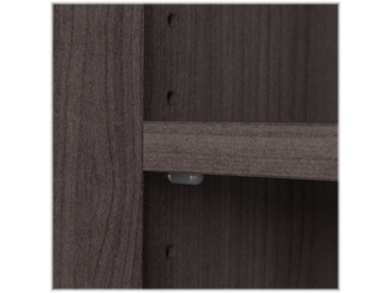 Bush Business Furniture Hybrid 73"H 5-Shelf Bookcase with Adjustable Shelves, Storm Gray Laminated Wood (HYB136SG-Z)