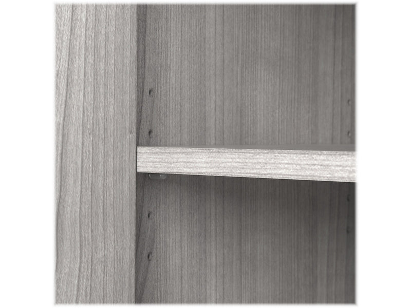 Bush Business Furniture Hybrid 73"H 5-Shelf Bookcase with Doors, Platinum Gray Laminated Wood (HYB024PG)