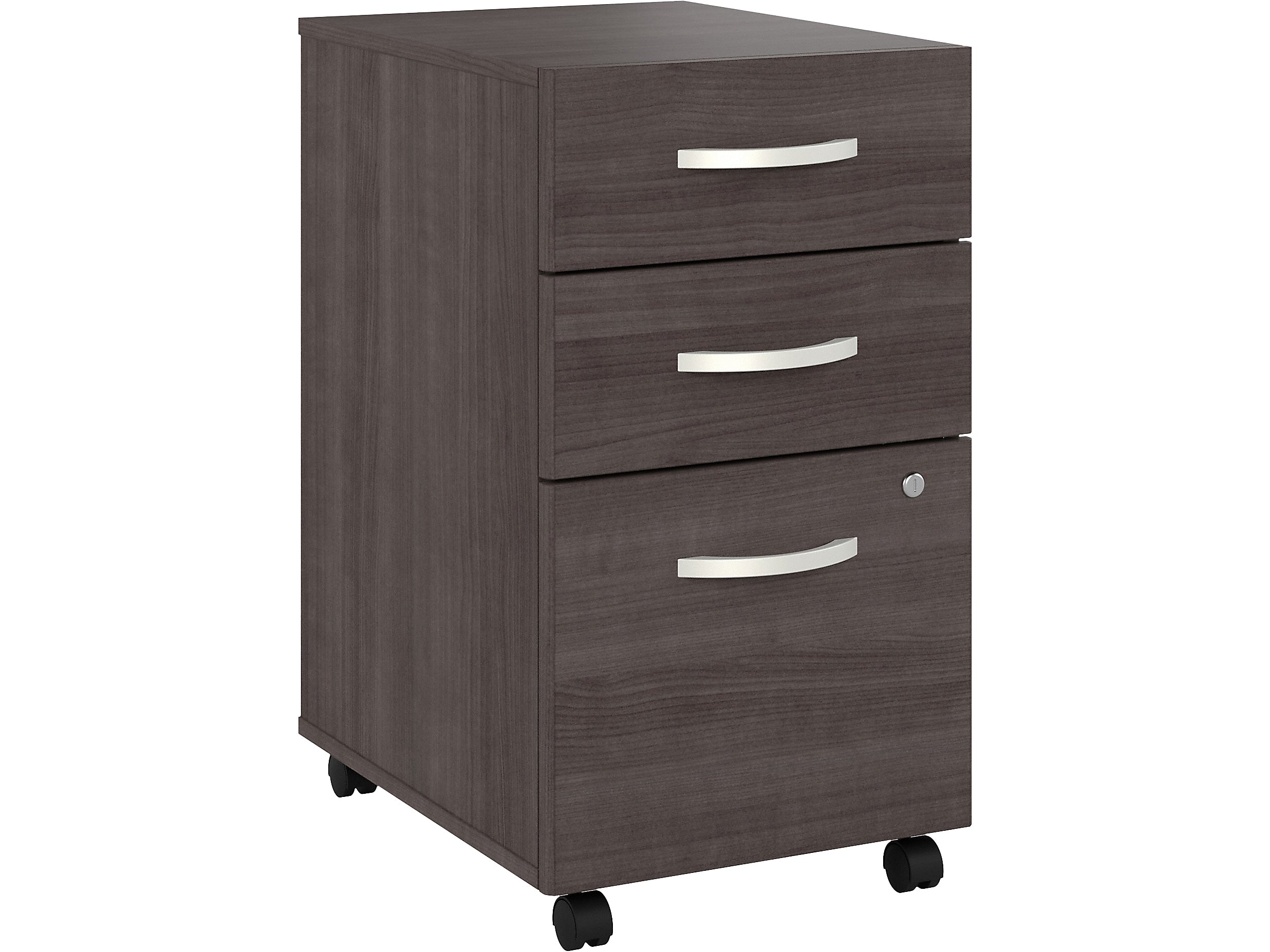Bush Business Furniture Hybrid 3-Drawer Mobile Vertical File Cabinet, Letter/Legal Size, Lockable, Storm Gray (HYF216SGSU-Z)