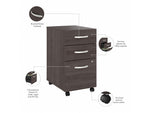 Bush Business Furniture Hybrid 3-Drawer Mobile Vertical File Cabinet, Letter/Legal Size, Lockable, Storm Gray (HYF216SGSU-Z)