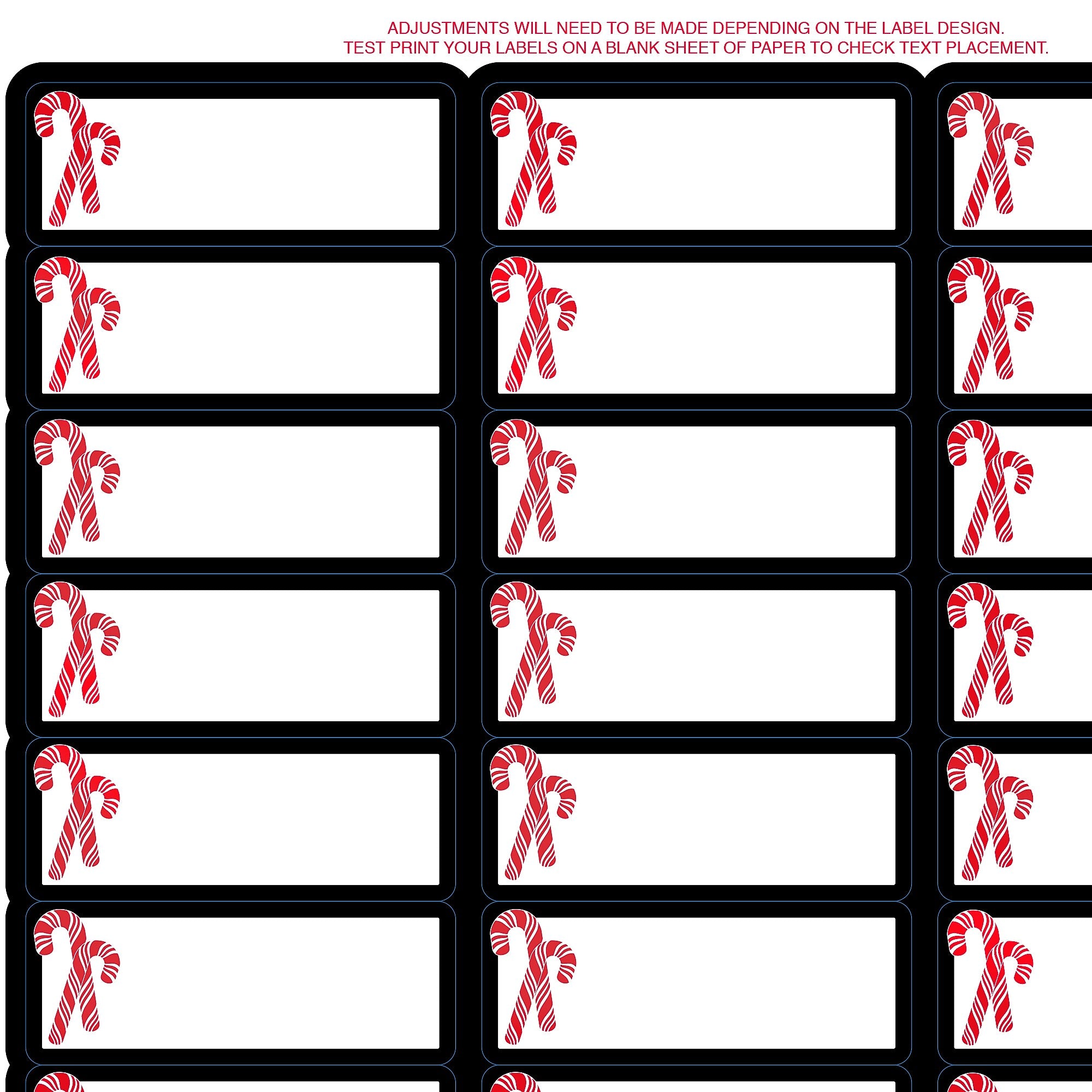Great Papers Candy Cane Christmas Address Label, White/Red/Black, 120/Pack (2021101)