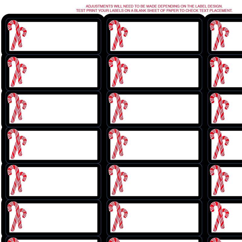 Great Papers Candy Cane Christmas Address Label, White/Red/Black, 120/Pack (2021101)