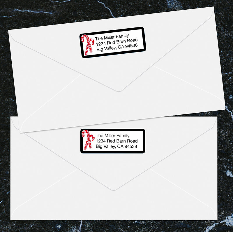 Great Papers Candy Cane Christmas Address Label, White/Red/Black, 120/Pack (2021101)
