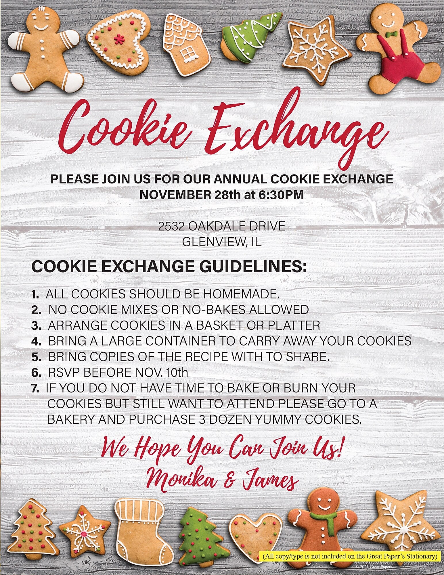Great Papers Holiday Cookies Christmas Letterhead, Multicolor, 50/Pack (2021110)