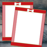 Great Papers Red Ribbon with Bow Holiday Letterhead, Red/White, 50/Pack (2021113)