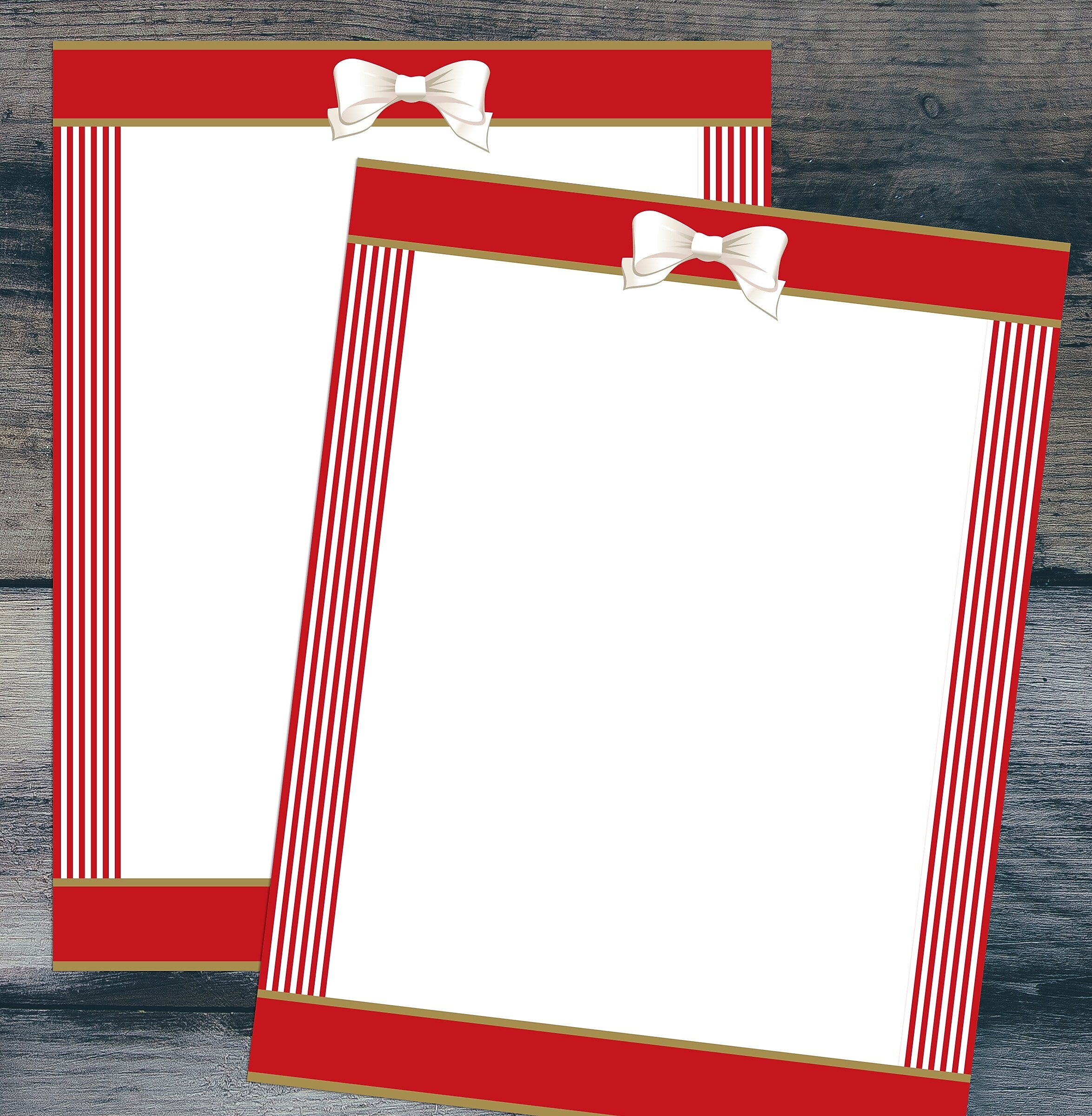Great Papers Red Ribbon with Bow Holiday Letterhead, Red/White, 50/Pack (2021113)