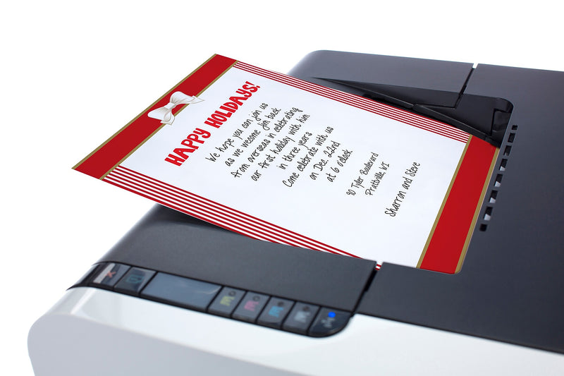 Great Papers Red Ribbon with Bow Holiday Letterhead, Red/White, 50/Pack (2021113)