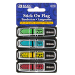 Bazic Sign Here Flags with Dispenser, 1/2" Wide, Assorted Neon, 100/Pack, 12 Packs (BAZ5172-12)