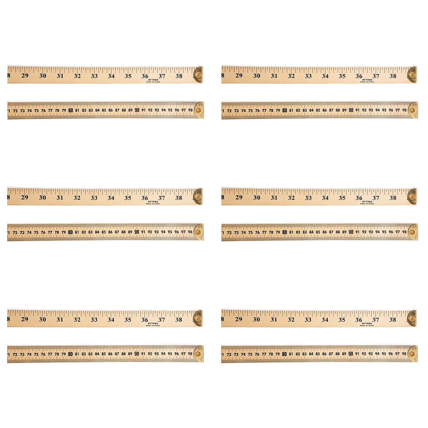 Charles Leonard Meter Stick Ruler with Metal End, Pack of 6 (CHL77595-6)