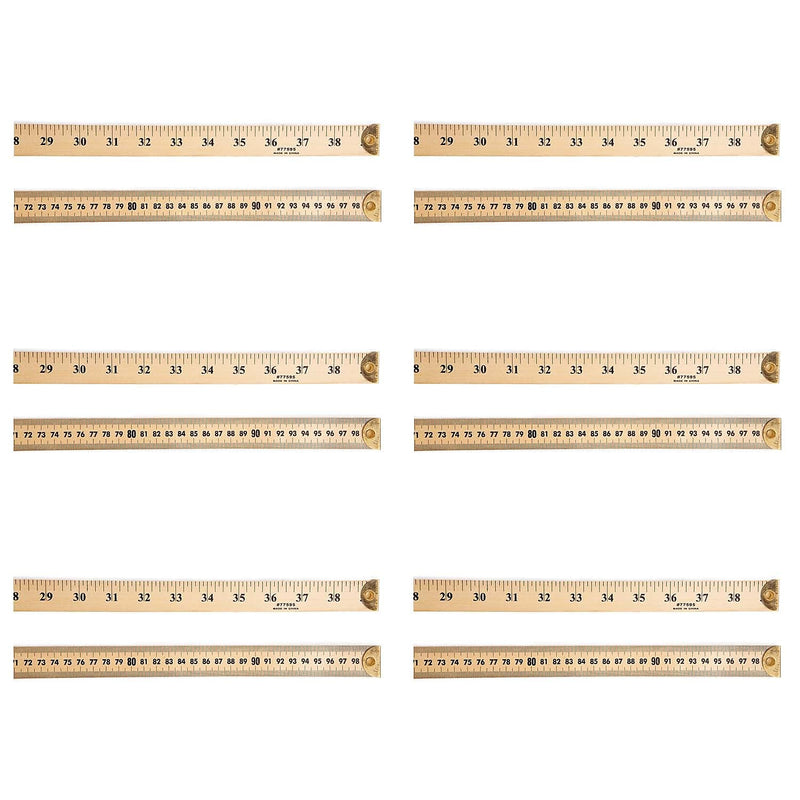 Charles Leonard Meter Stick Ruler with Metal End, Pack of 6 (CHL77595-6)