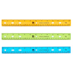 Charles Leonard 12" Plastic Ruler, Translucent Assorted Colors, Pack of 36 (CHL80336ST)