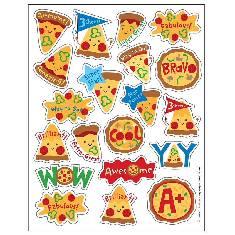 Eureka Pizza Scented Stickers, Assorted Colors, 80/Pack, 6 Packs/Bundle (EU-650934-6)