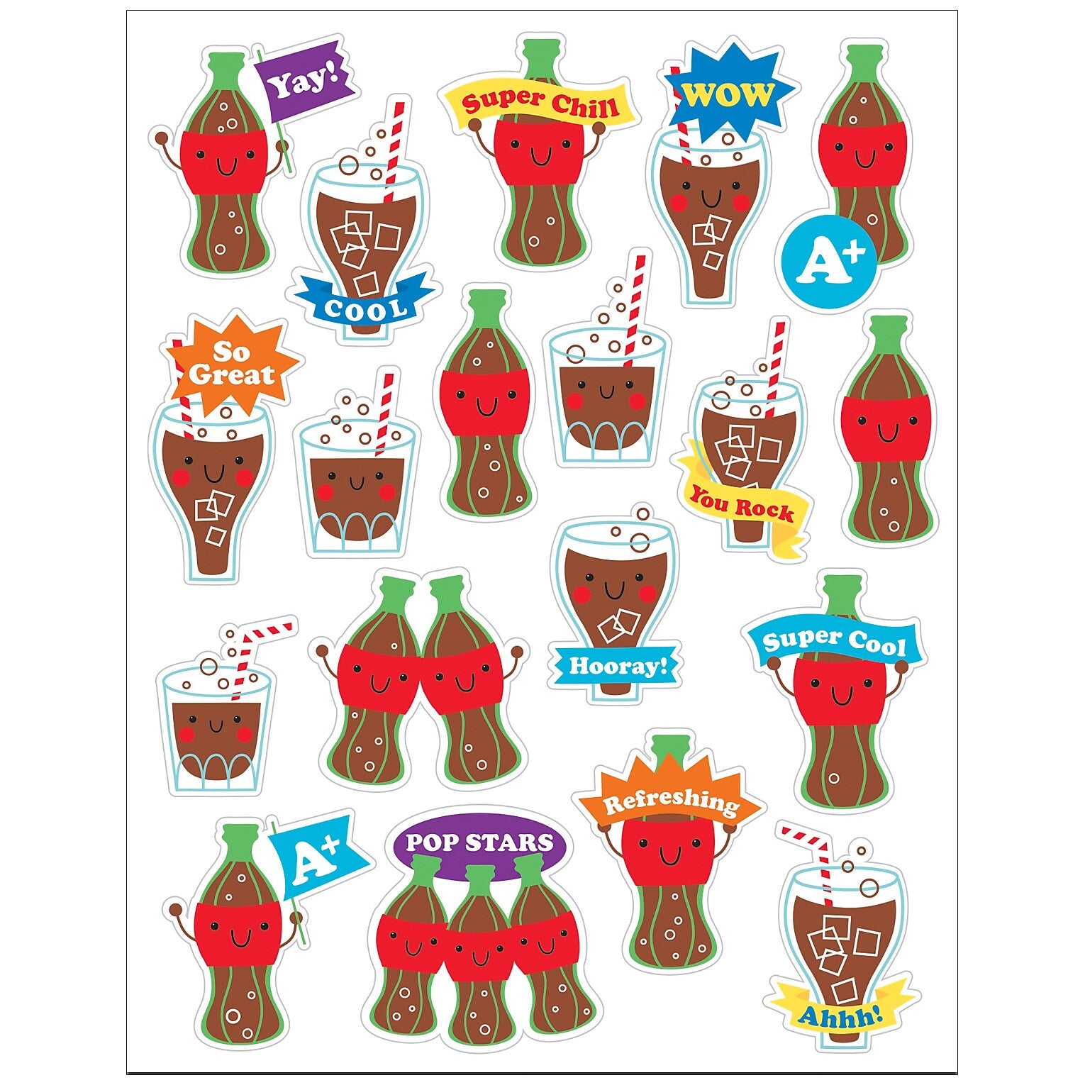 Eureka Cola Scented Stickers, 80 Per Pack, 6 Packs (EU-650948-6)