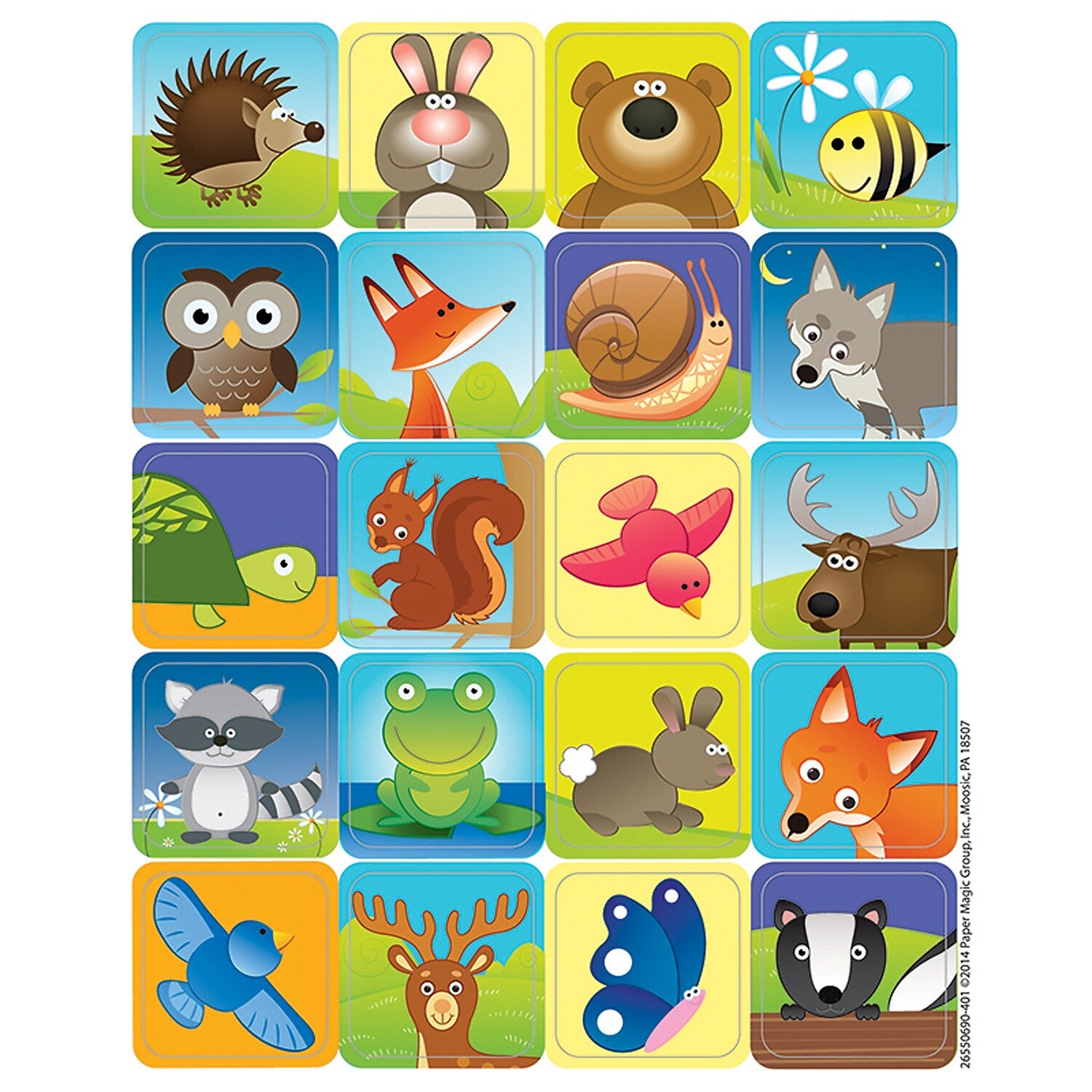 Eureka Woodland Creatures Theme Stickers, 120 Per Pack, 12 Packs (EU-655069-12)
