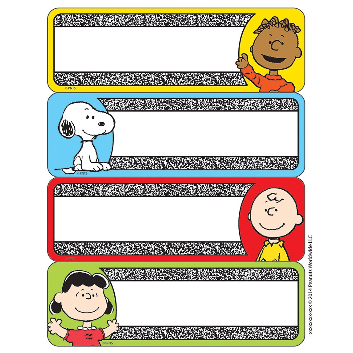 Eureka Peanuts Composition Label Stickers, 56 Per Pack, 6 Packs (EU-656143-6)