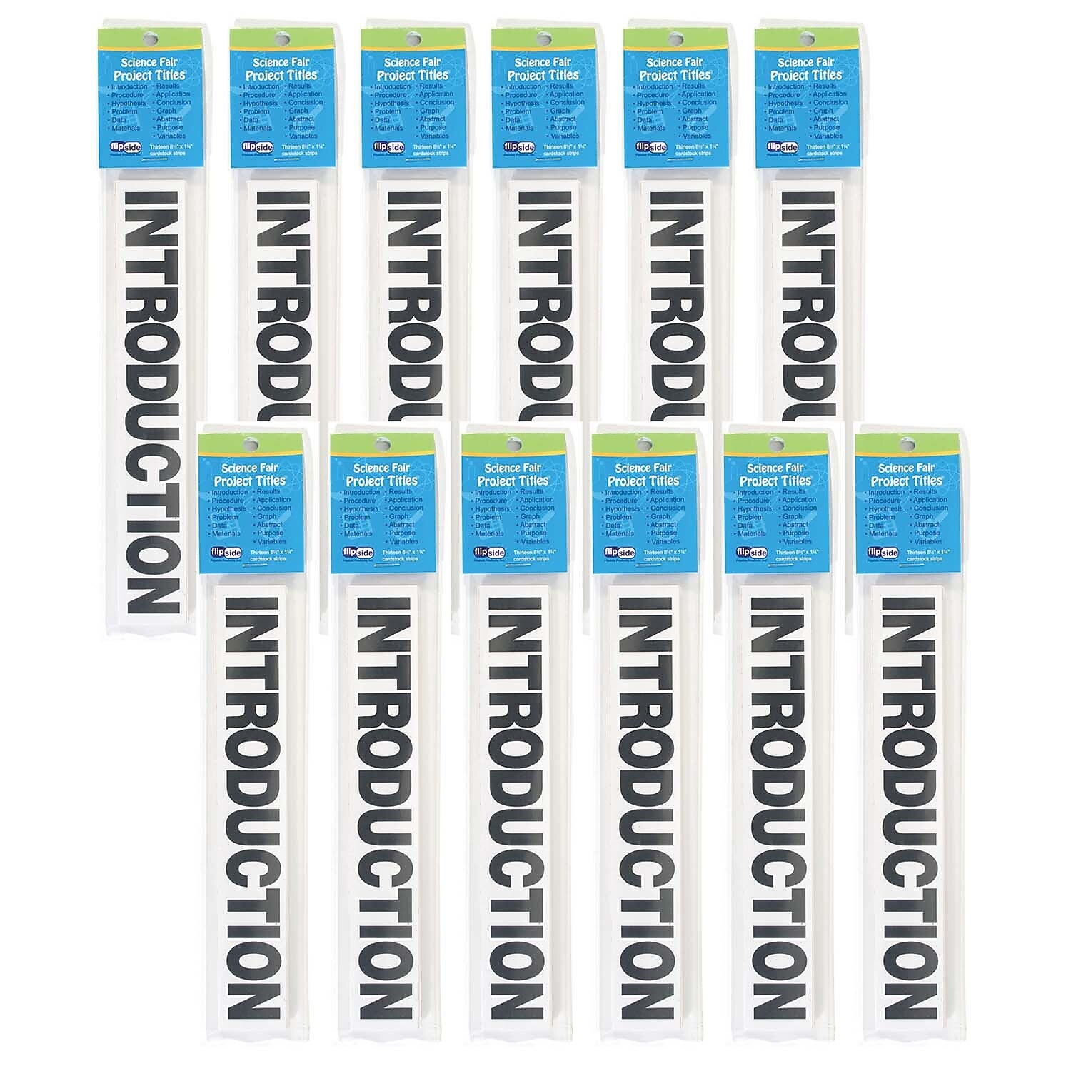 Flipside Products Paper Science Fair Project Titles, 8.5" x 1.38", Black, 13/Pack, 12 Packs (FLP20060-12)