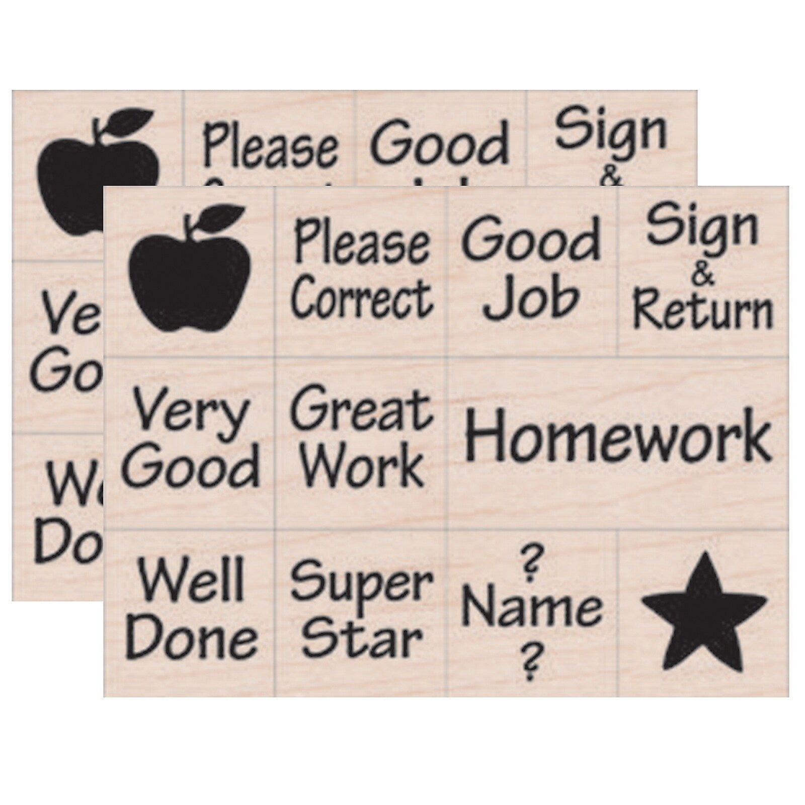 Hero Arts Nearly Tiny Messages From Your Teacher Stamps, 6" x 6", 2/Bundle (HOALL414-2)