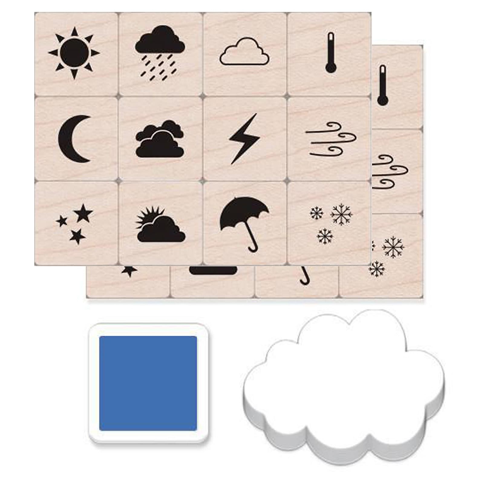 Hero Arts Weather Icons Stamps Mini Tub, 12/Set, 2 Sets/Bundle (HOALP425-2)