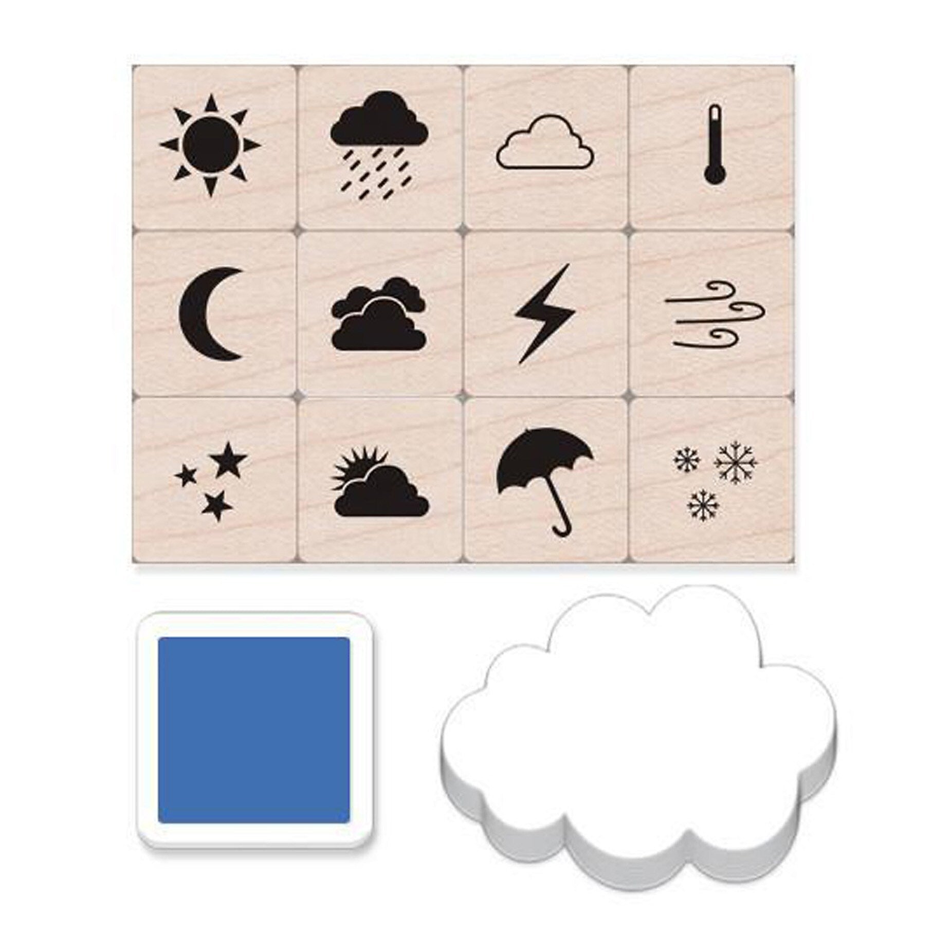 Hero Arts Weather Icons Stamps Mini Tub, 12/Set, 2 Sets/Bundle (HOALP425-2)