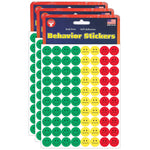 Hygloss Behavior Stickers, 0.5", 1,200 Per Pack, 3 Packs (HYG41225-3)