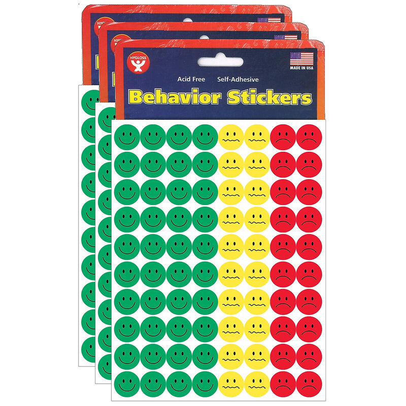 Hygloss Behavior Stickers, 0.5", 1,200 Per Pack, 3 Packs (HYG41225-3)