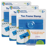 Learning Resources Washable Ten Frame Stamp, Blue, 3/Bundle (LER6652-3)