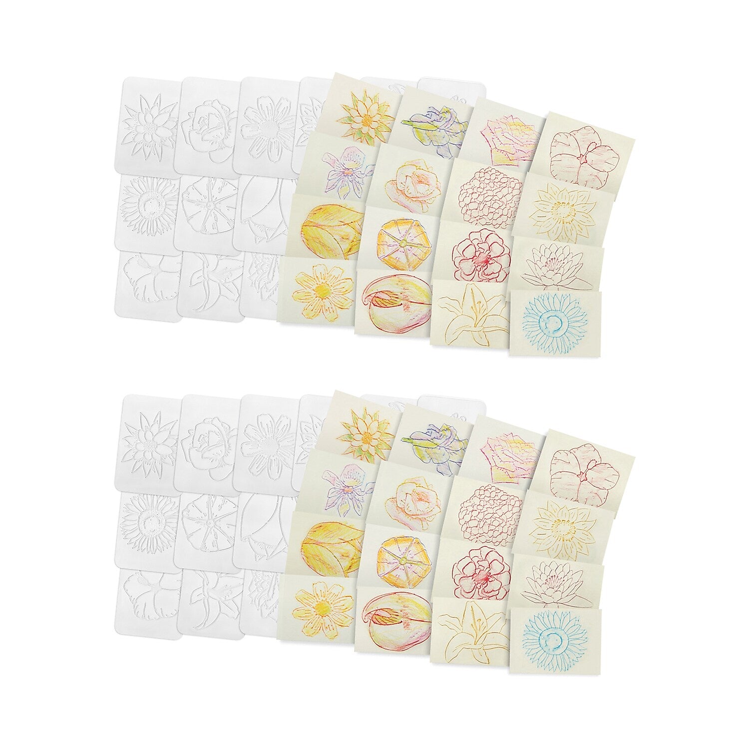 Roylco Flowers Rubbing Plates, Multicolored, 16 Per Pack, 2 Packs (R-5804-2)