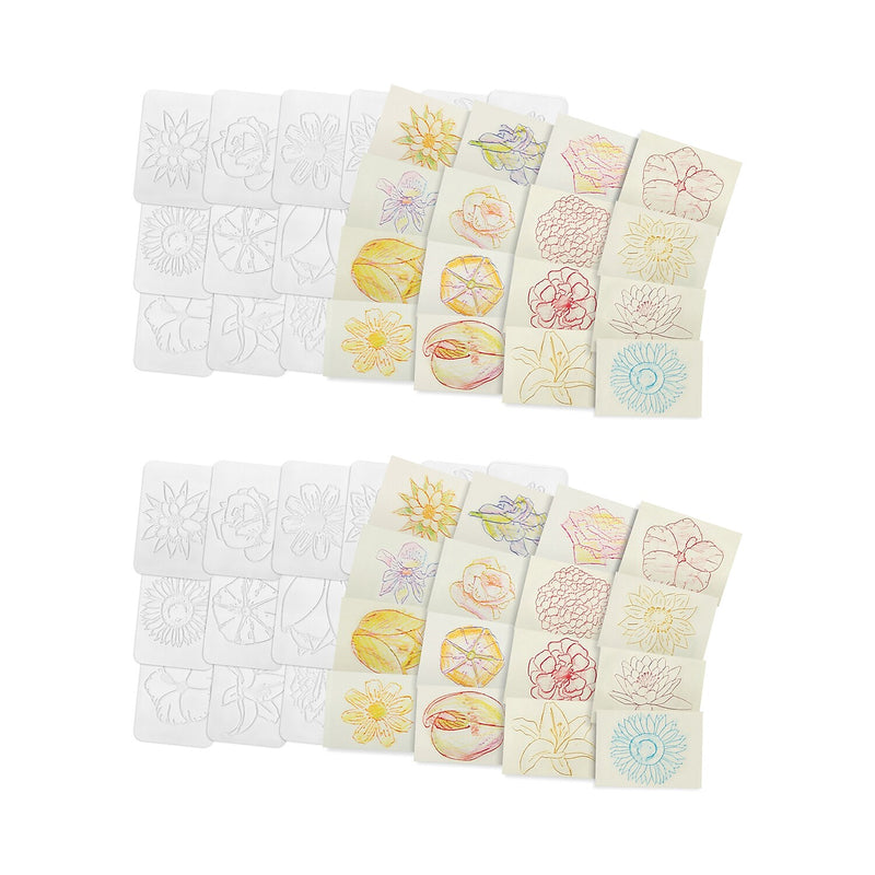 Roylco Flowers Rubbing Plates, Multicolored, 16 Per Pack, 2 Packs (R-5804-2)