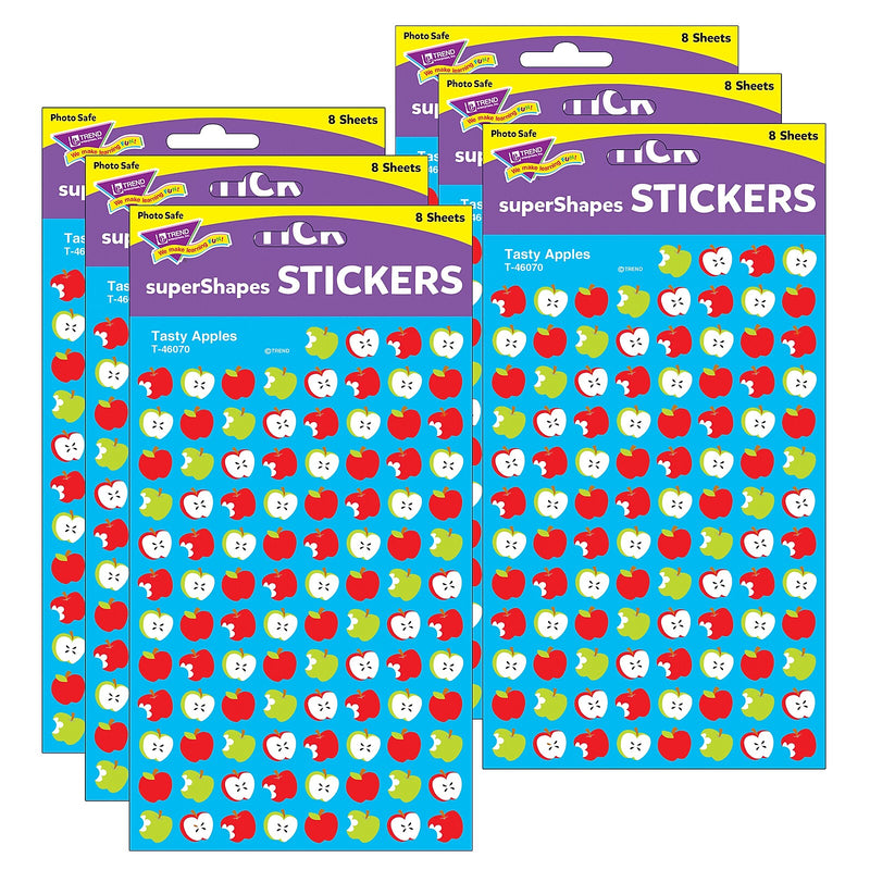 TREND Tasty Apples superShapes Stickers, 800 Per Pack, 6 Packs (T-46070-6)
