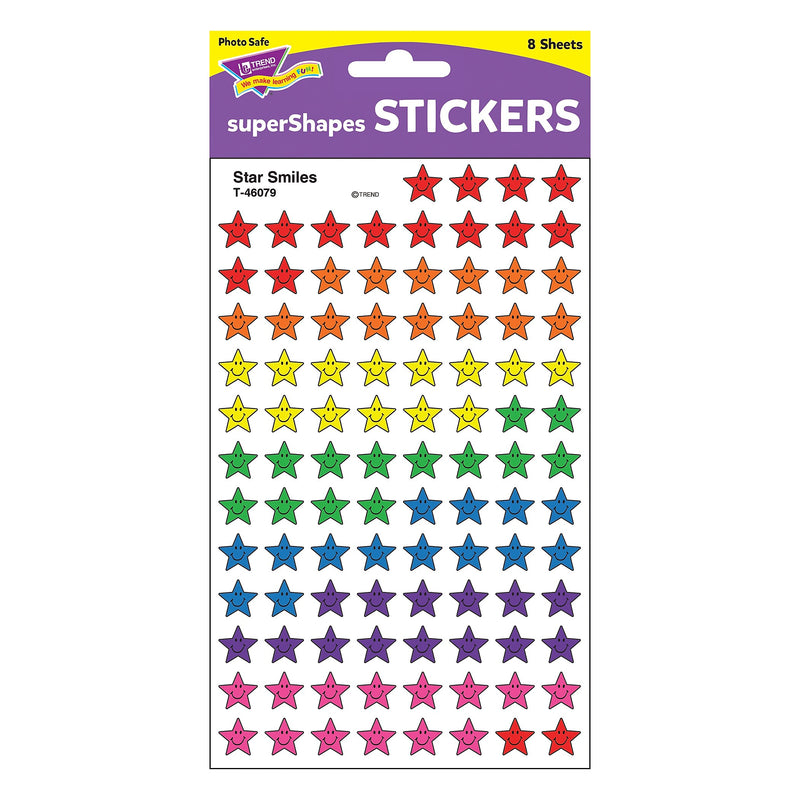 TREND Star Smiles superShapes Stickers, 800 Per Pack, 6 Packs (T-46079-6)