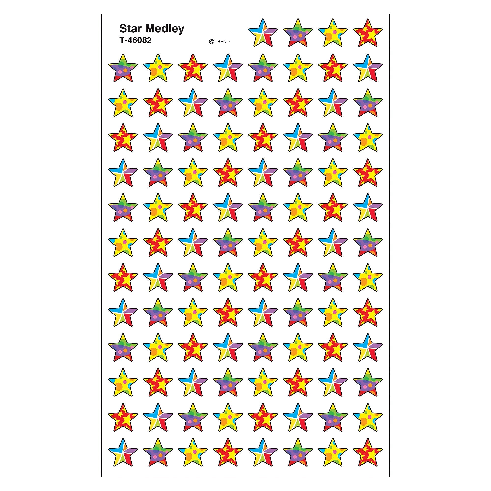 TREND Star Medley superShapes Stickers, 800 Per Pack, 6 Packs (T-46082-6)
