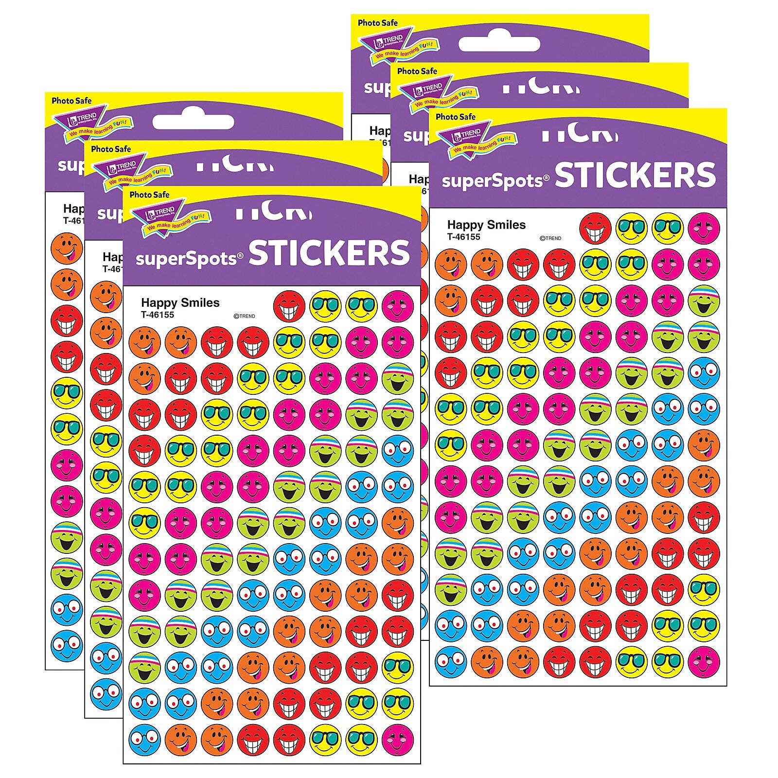 TREND Happy Smiles superSpots Stickers, 800 Per Pack, 6 Packs (T-46155-6)