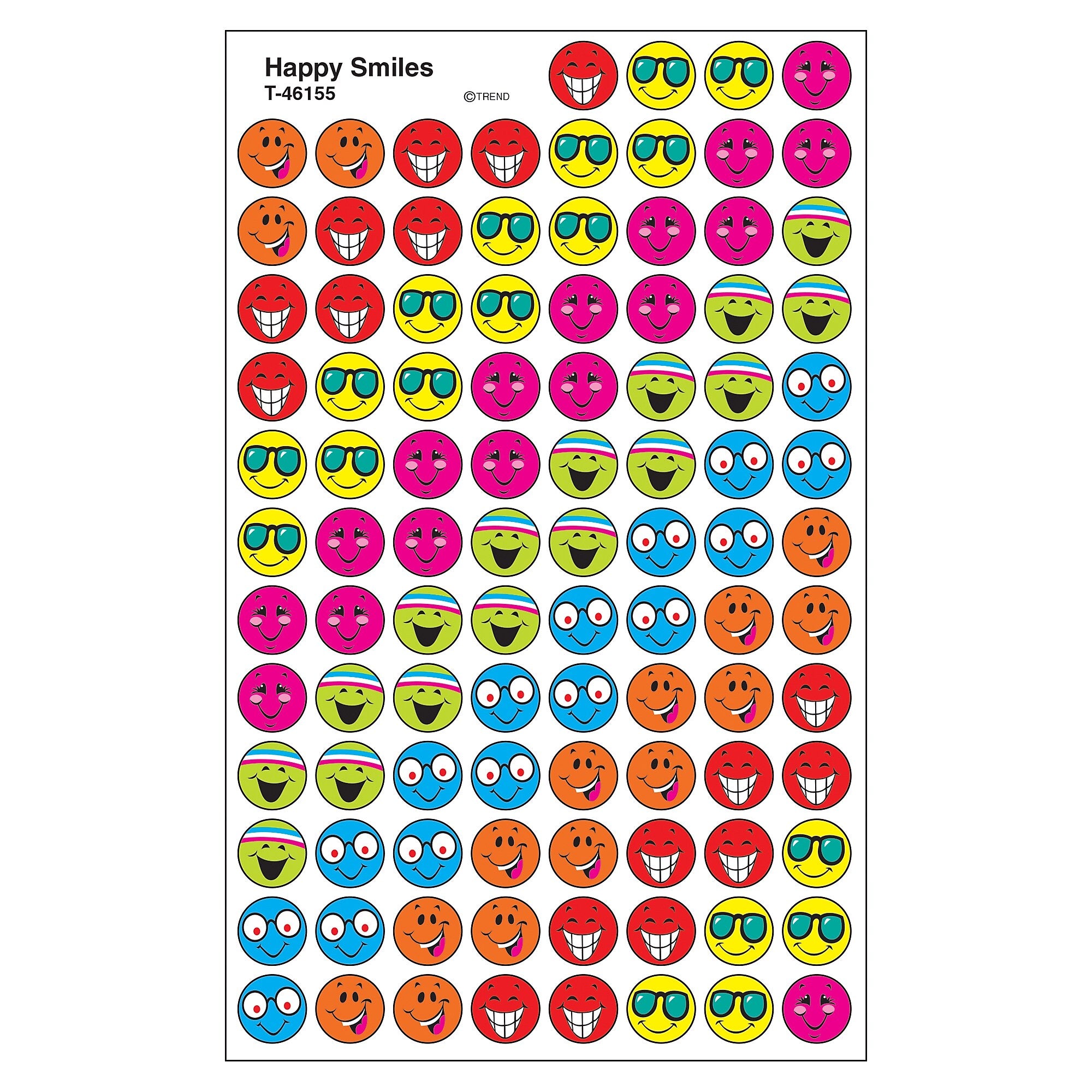 TREND Happy Smiles superSpots Stickers, 800 Per Pack, 6 Packs (T-46155-6)
