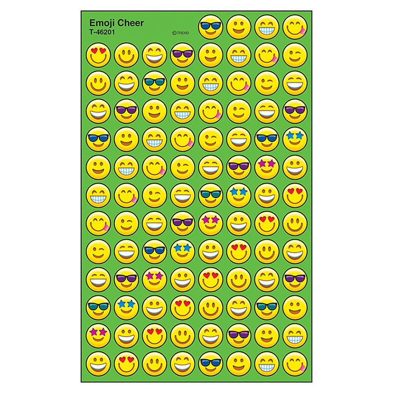 TREND Emoji Cheer superSpots® Stickers, Yellow, 800/Pack, 6 Packs (T-46201-6)