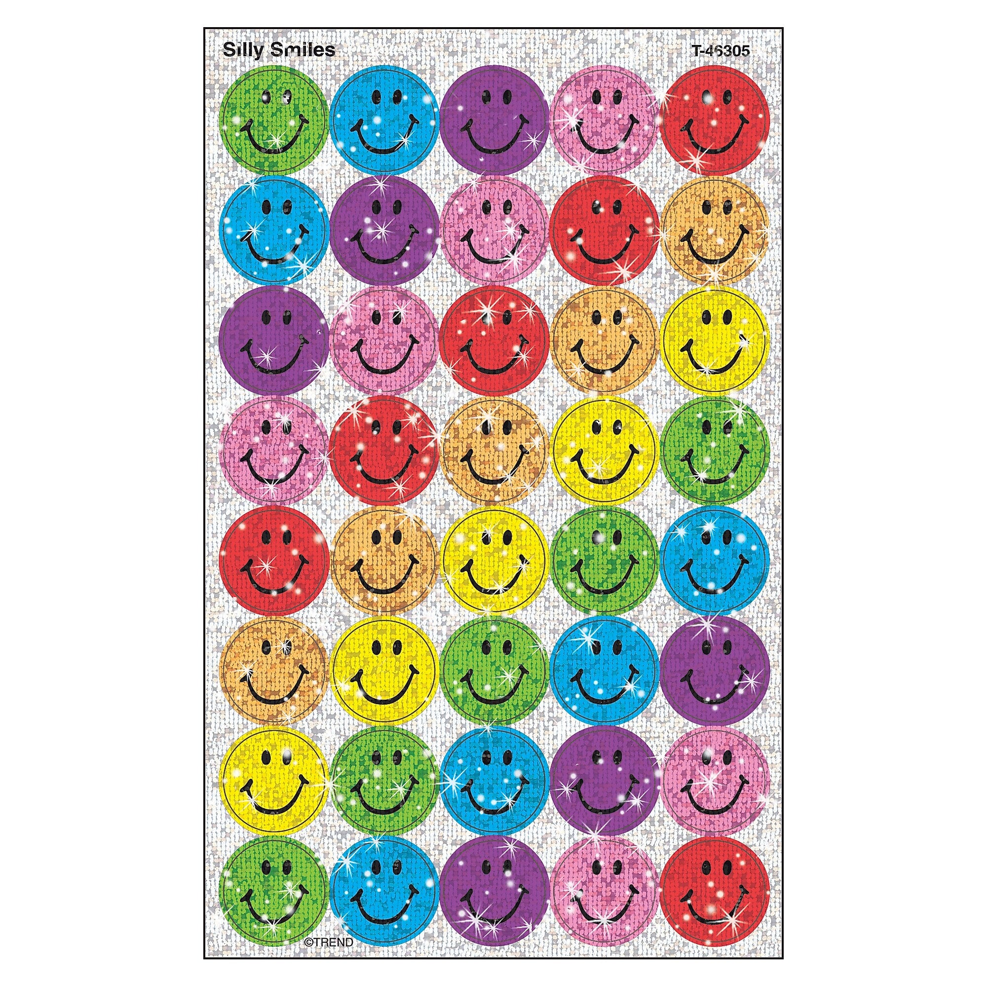 TREND Silly Smiles superSpots Stickers-Sparkle, 160 Per Pack, 6 Packs (T-46305-6)