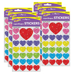 TREND Sparkle Hearts superShapes Stickers-Sparkle, 100 Per Pack, 6 Packs (T-46314-6)