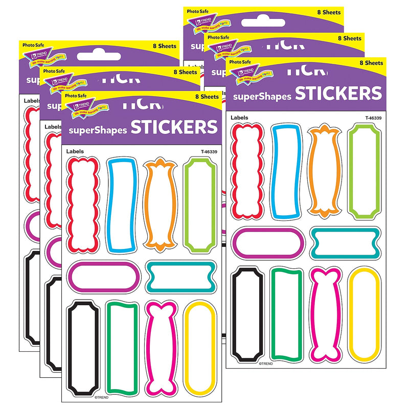 TREND Labels superShapes Stickers-Large, 80 Per Pack, 6 Packs (T-46339-6)