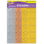 TREND I ♥ Metal Stars superShapes Stickers, Large, Assorted Colors, 120/Pack, 6 Packs (T-46354-6)