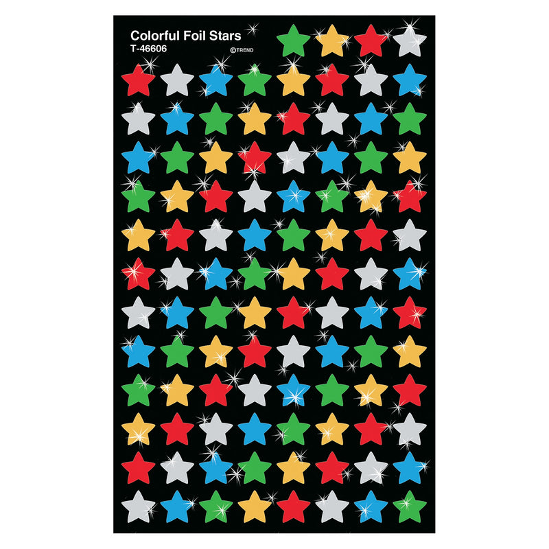 TREND Colorful Foil Stars superShapes Stickers, 400 Per Pack, 6 Packs (T-46606-6)