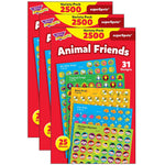 TREND Animal Friends superSpots Stickers Variety Pack, 2500 Per Pack, 3 Packs (T-46915-3)