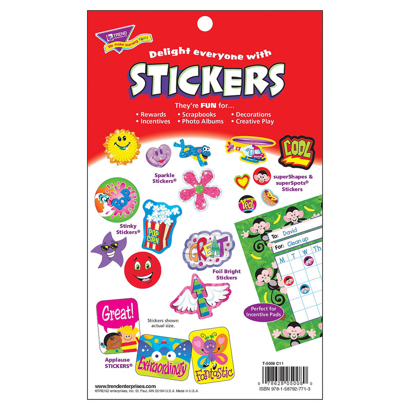 TREND Schooltime Fun Sticker Pad, 738 Sticker Per Pad, Pack of 6 (T-5008-6)