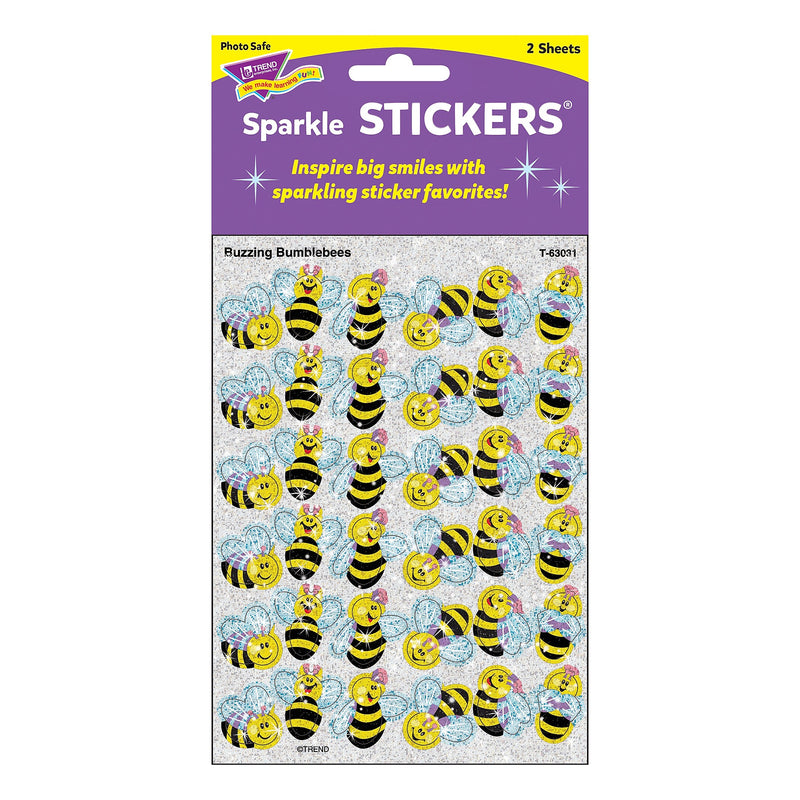 TREND Buzzing Bumblebees Sparkle Stickers®, 72 Per Pack, 12 Packs (T-63031-12)