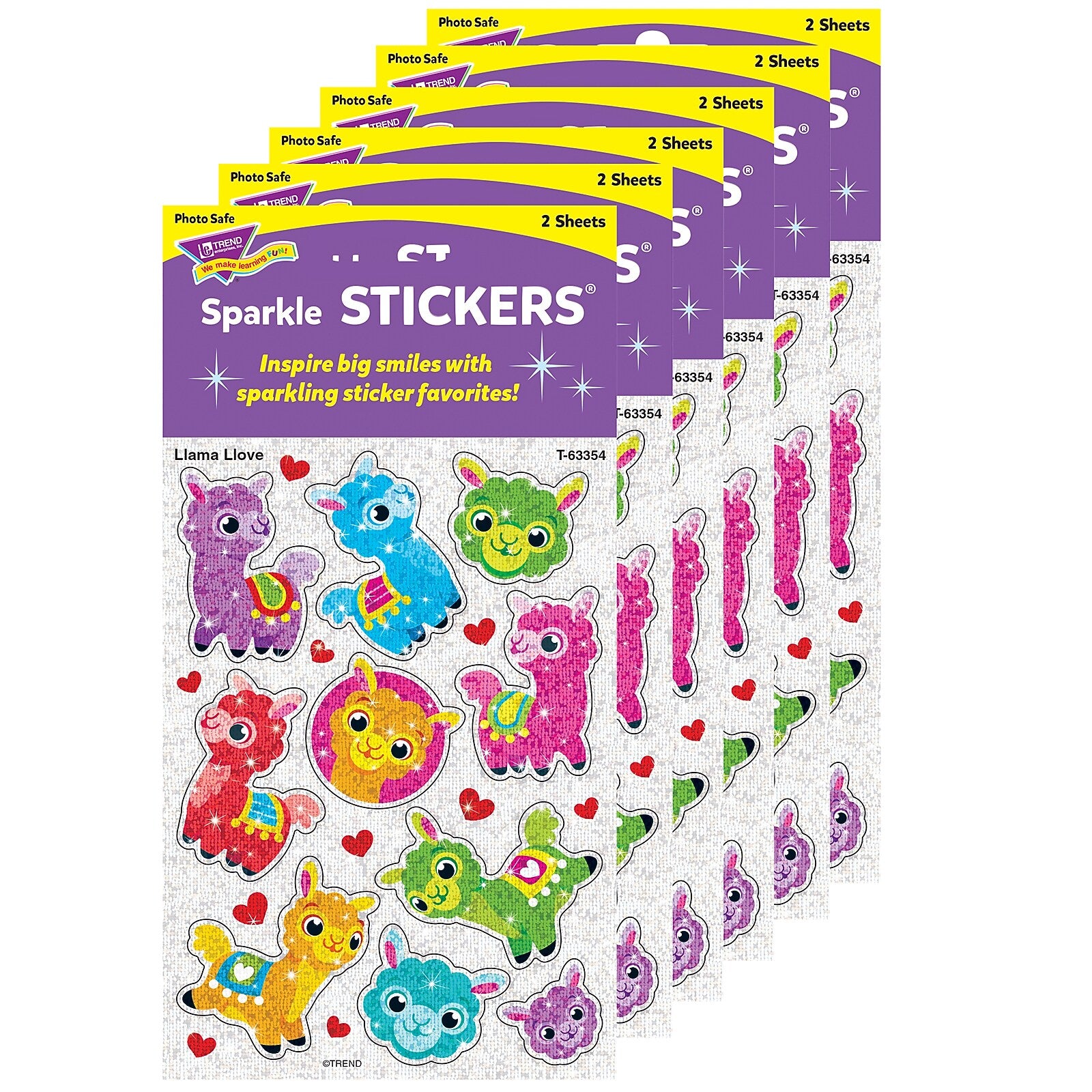 TREND Llama Llove Sparkle Stickers®, 20/Pack, 6 Packs (T-63354-6)