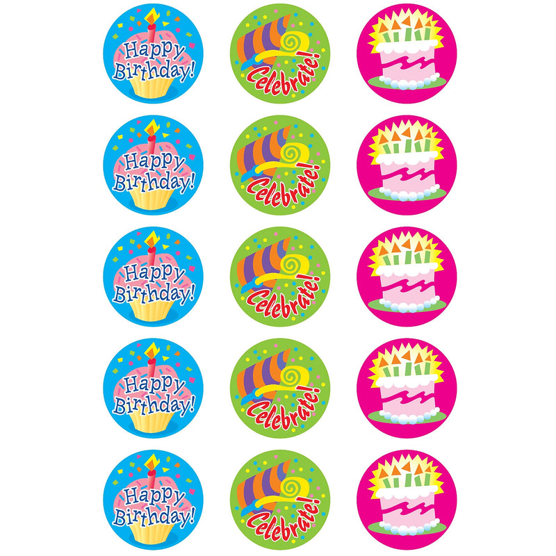 TREND Happy Birthday/Vanilla Stinky Stickers, 60 Per Pack, 6 Packs (T-927-6)