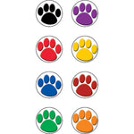 Teacher Created Resources Colorful Paw Prints Mini Stickers, 3/8"Dia, 528 Per Pack, 12 Packs (TCR4819-12)