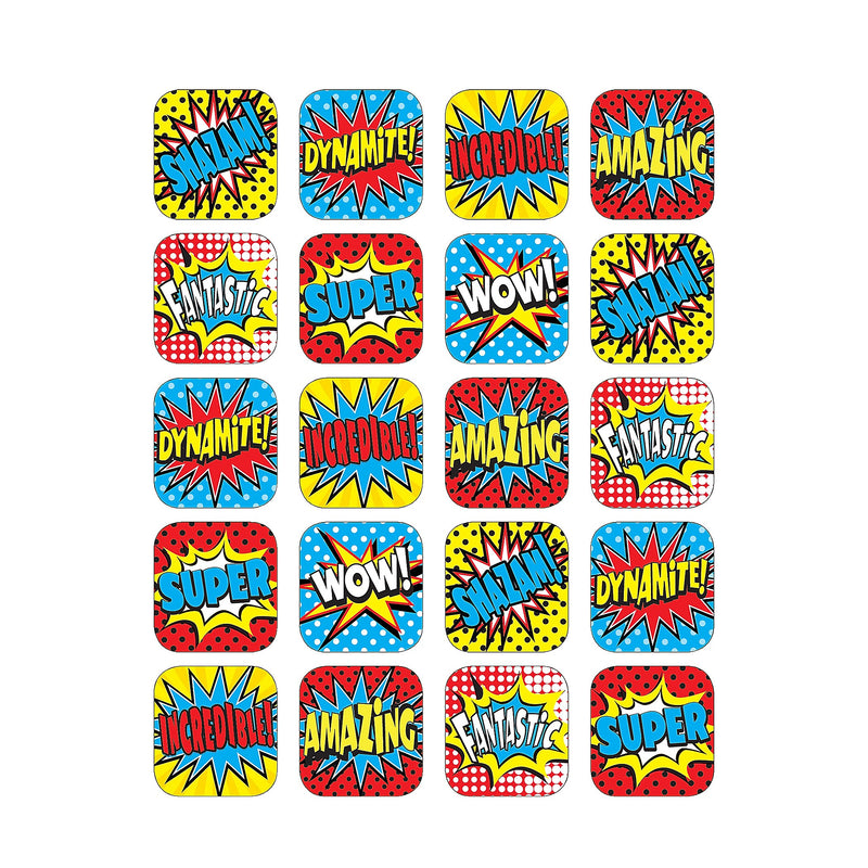 Teacher Created Resources Superhero Stickers, 1", 120 Per Pack, 12 Packs (TCR5570-12)